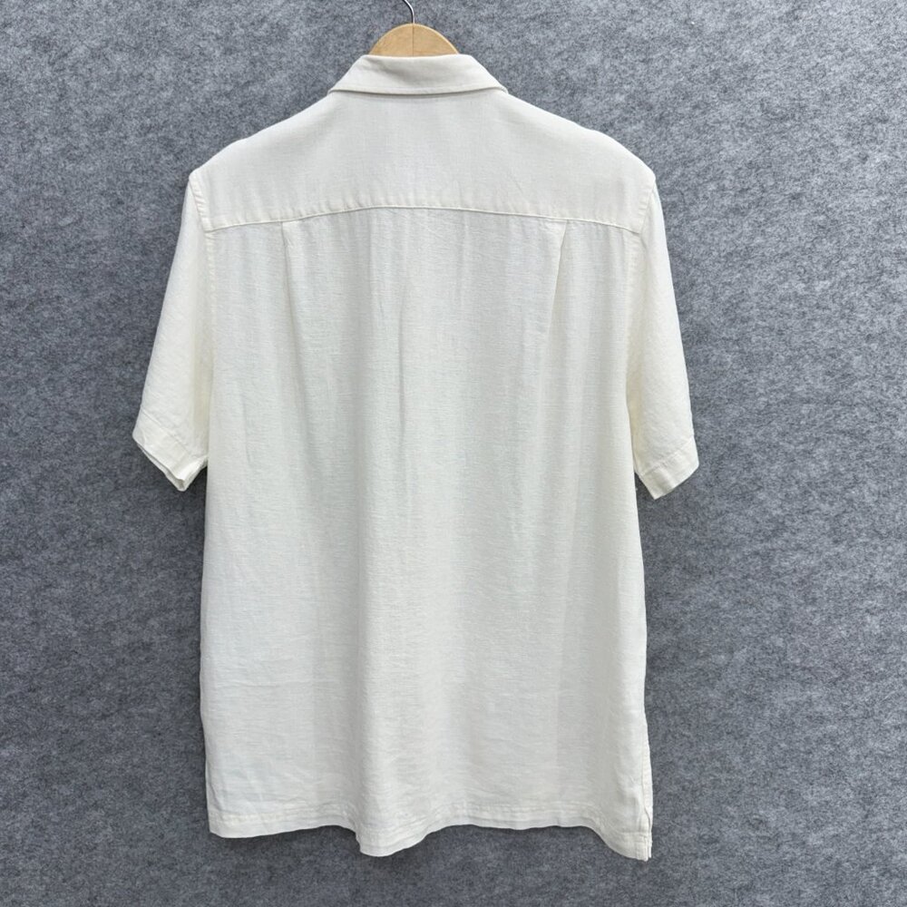Scotch & Soda Men's Linen Blend Short Sleeve Woven Shirt Medium White, NEW - Picture 3 of 12